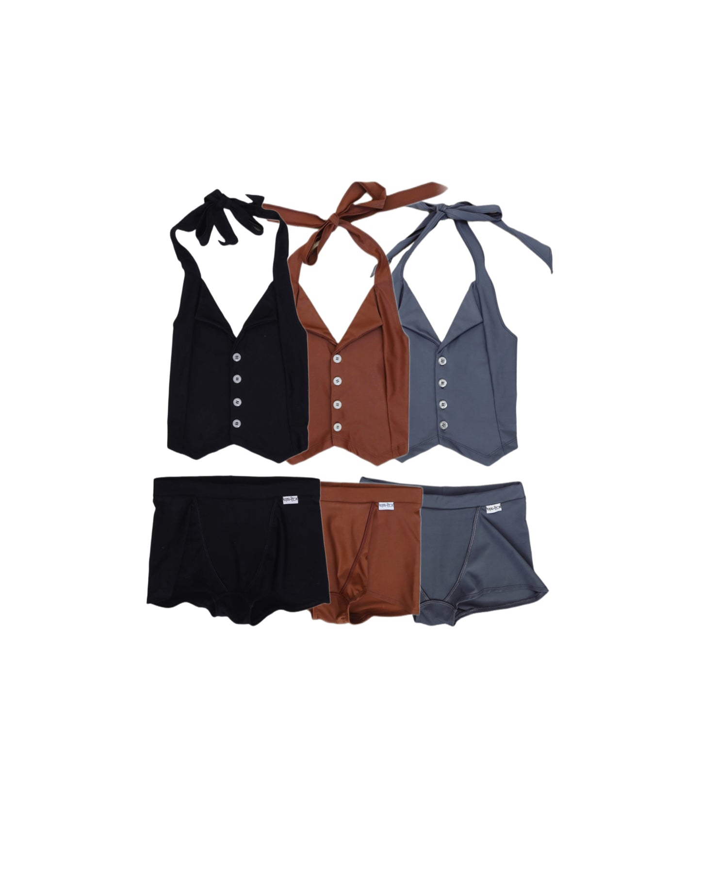 Halterneck Waistcoat & Boxer Short Set