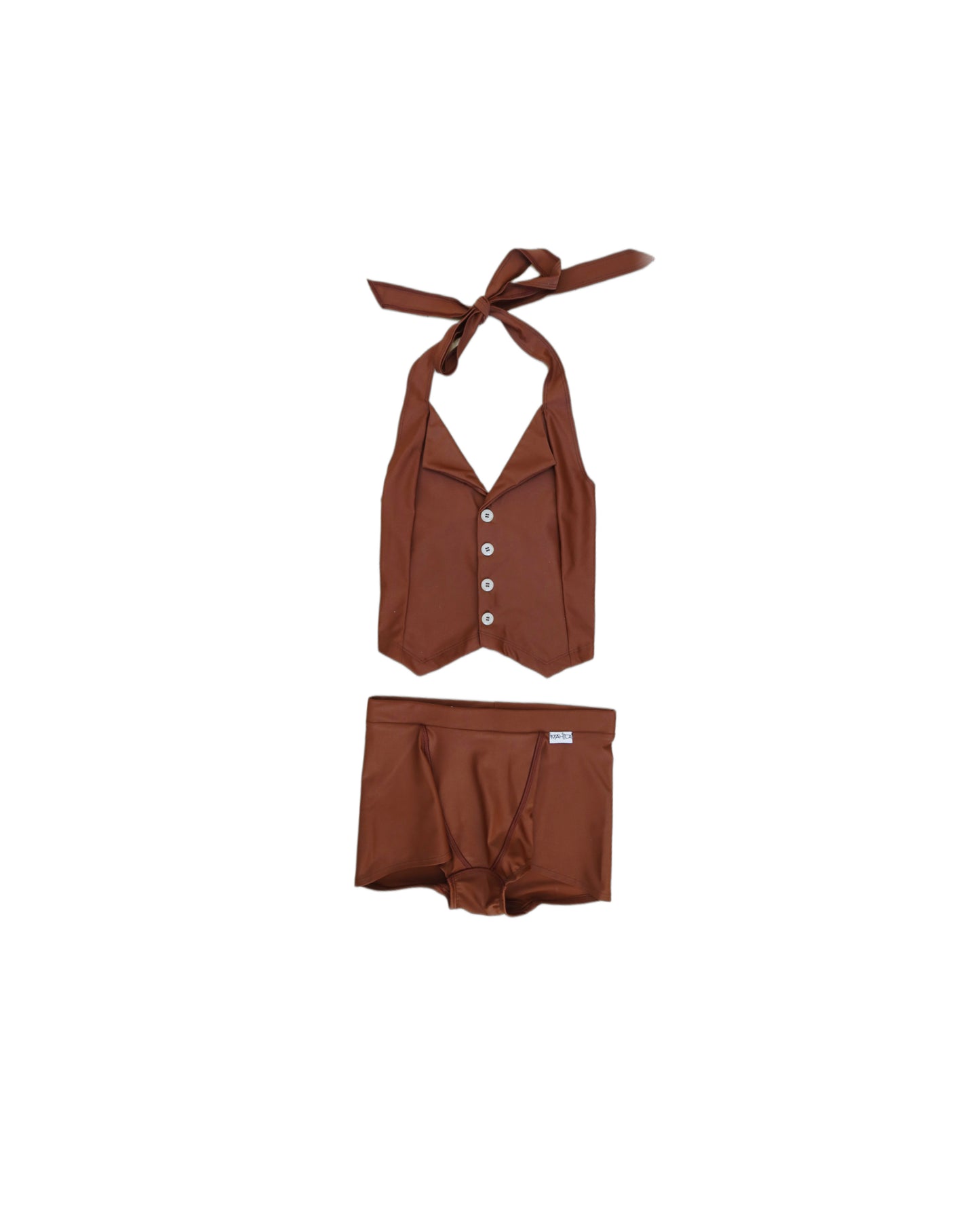 Halterneck Waistcoat & Boxer Short Set