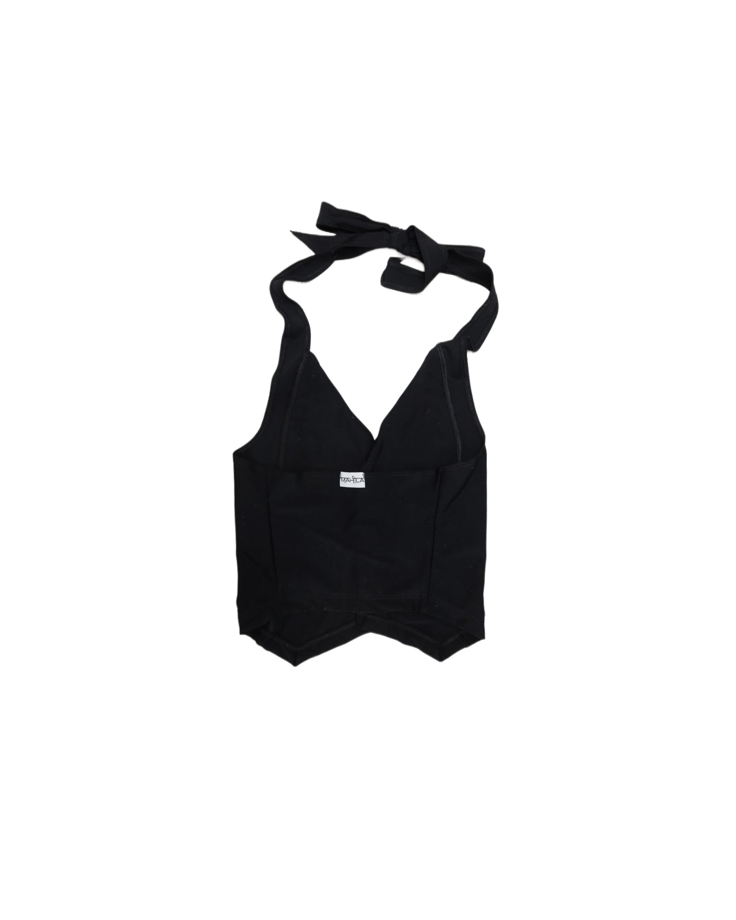 Halterneck Waistcoat Top in Kohl