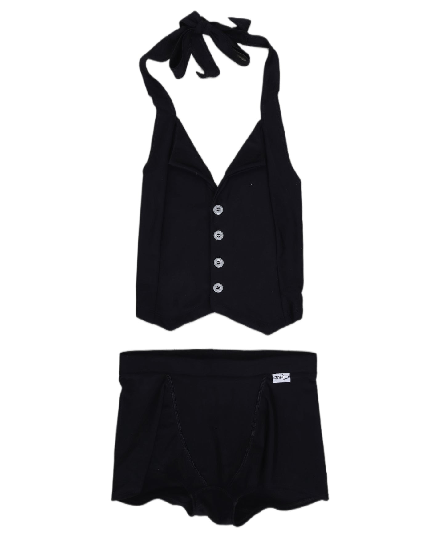 Halterneck Waistcoat & Boxer Short Set